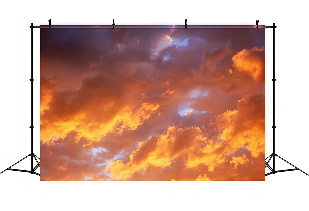 Cloud Backdrop Photography Radiant Golden Sky Backdrop UK LXX1-324