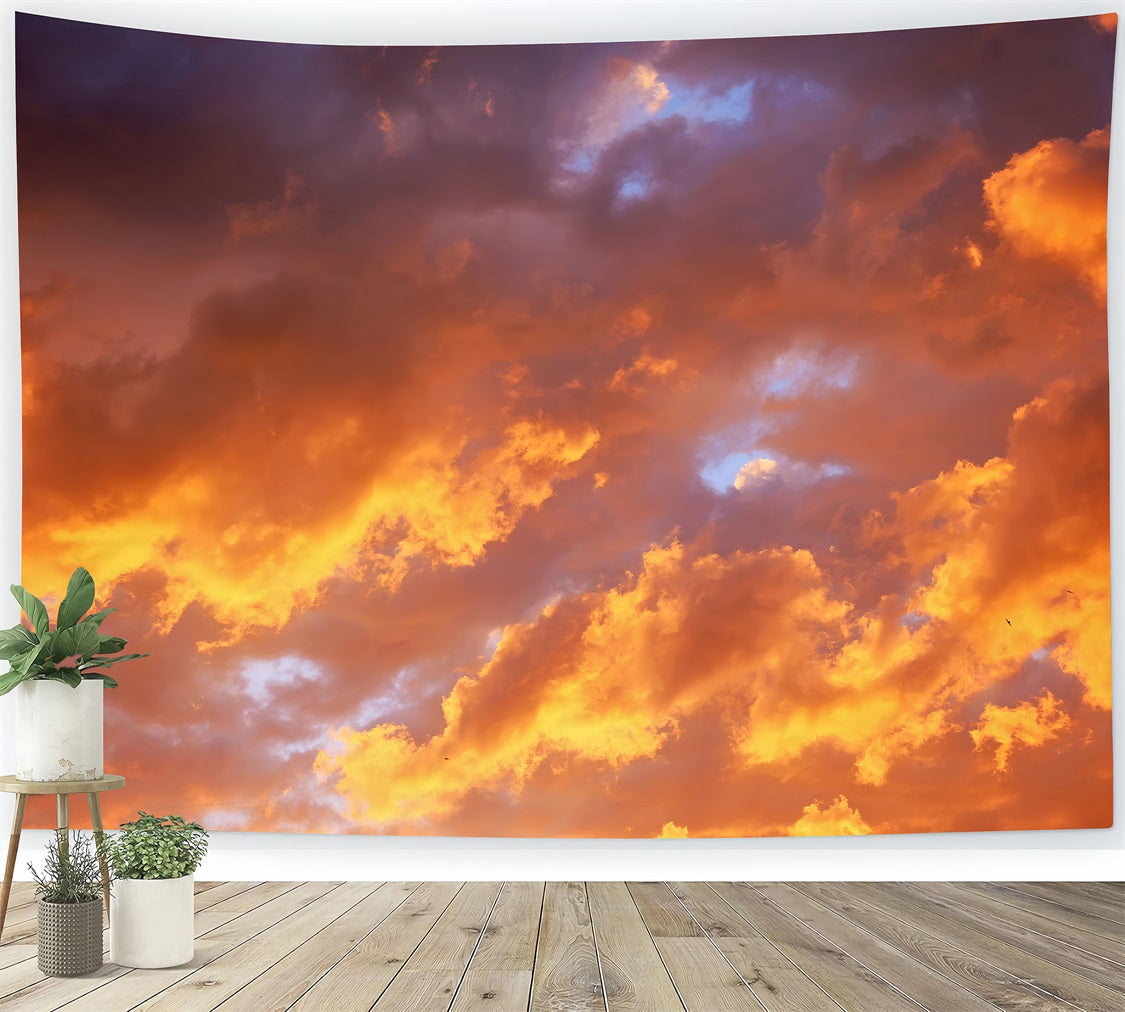 Cloud Backdrop Photography Radiant Golden Sky Backdrop UK LXX1-324