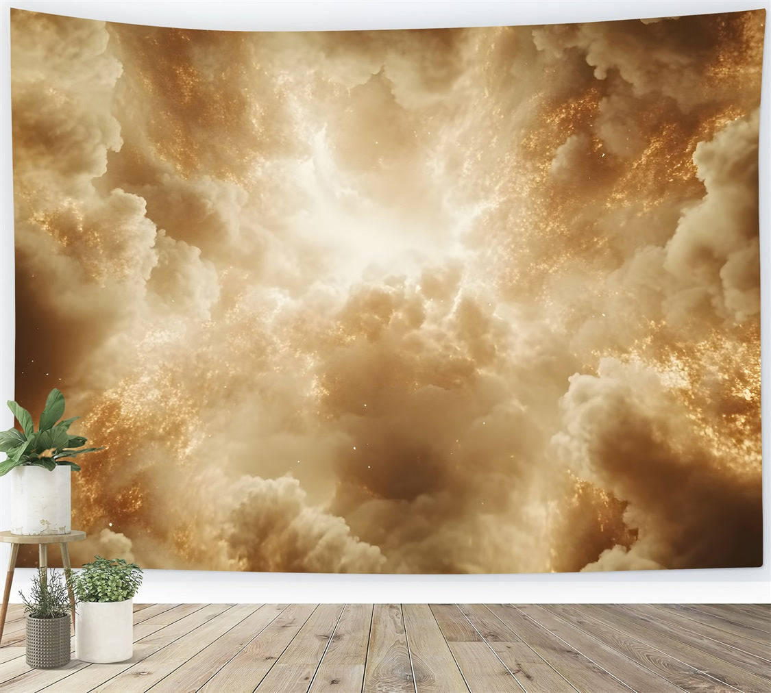 Cloud Photo Backdrop Magical Golden Clouds Glow Backdrop UK LXX1-325