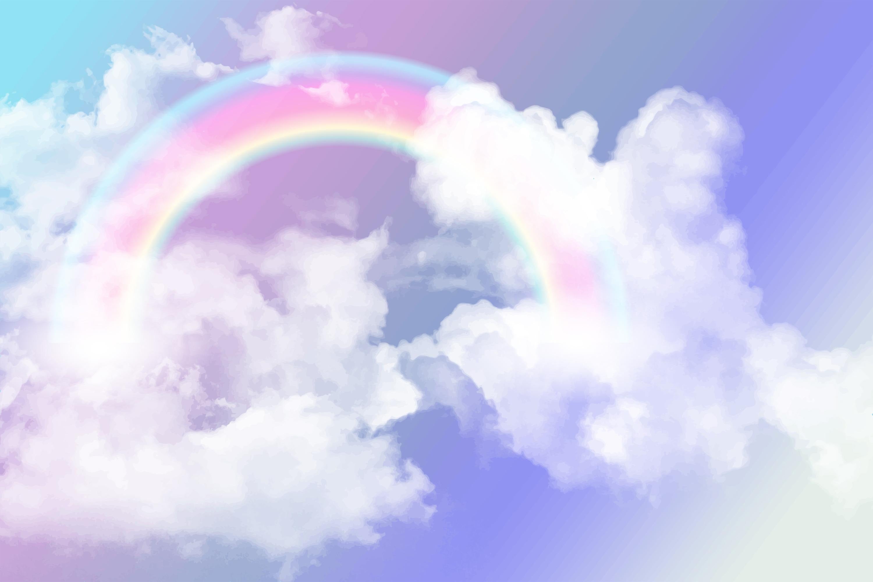 Rainbow Cloud Backdrop Soft Sky Fluffy Clouds Backdrop UK LXX1-326