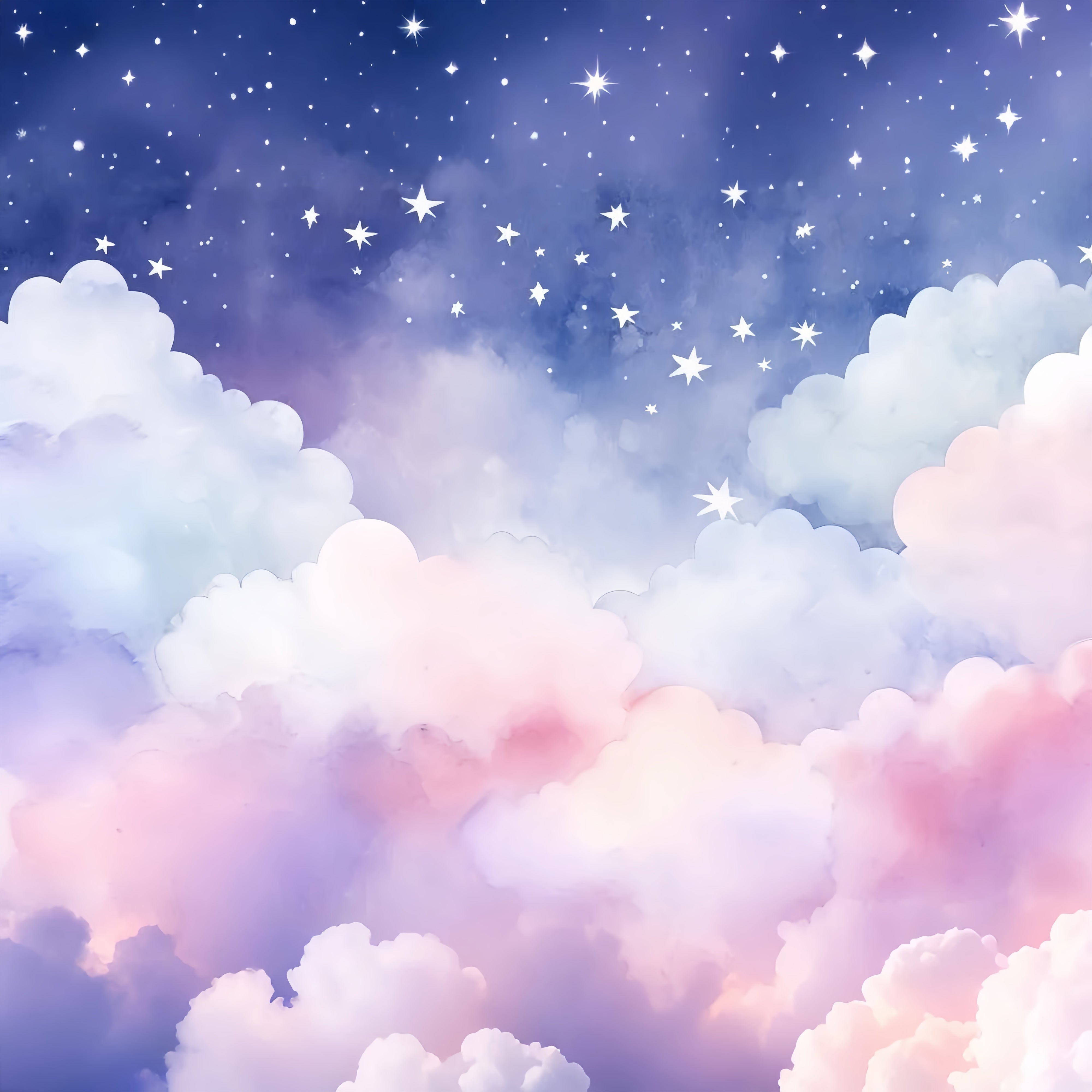 Sky Backdrop Clouds Dreamy Night Pastel Backdrop UK LXX1-329