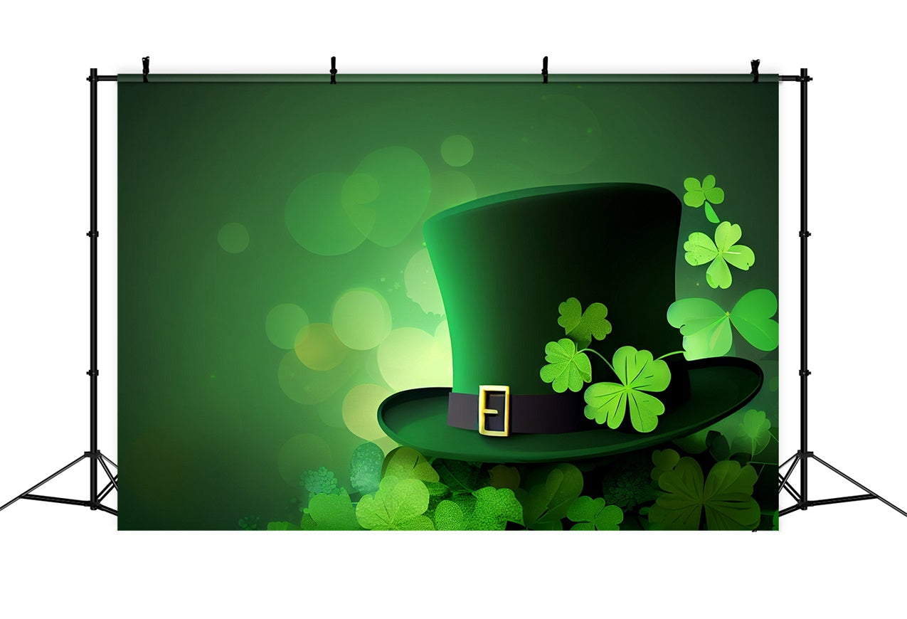 St Patrick Backdrop Green Hat Clover Celebration Backdrop UK LXX1-33