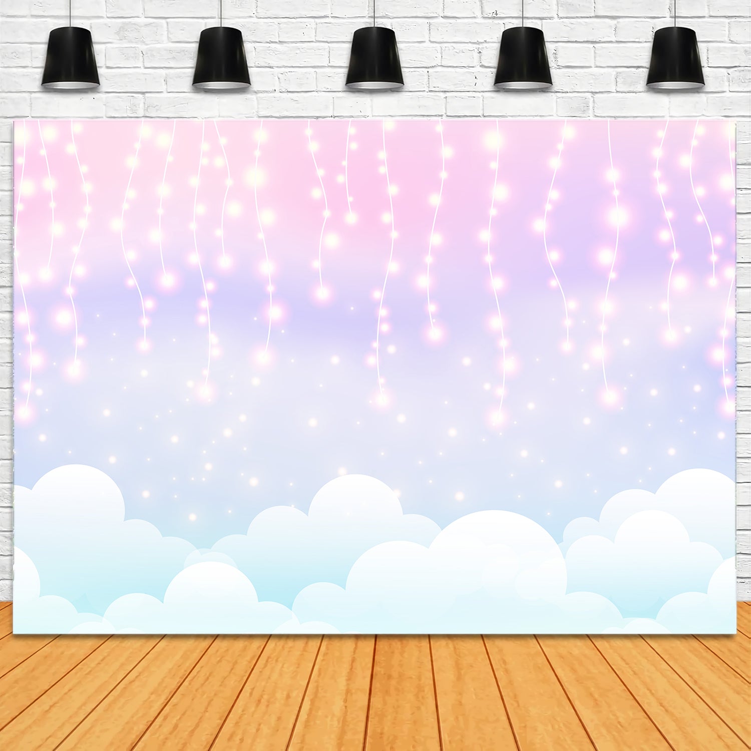 Sky Clouds Backdrop Magical String Lights Backdrop UK LXX1-330