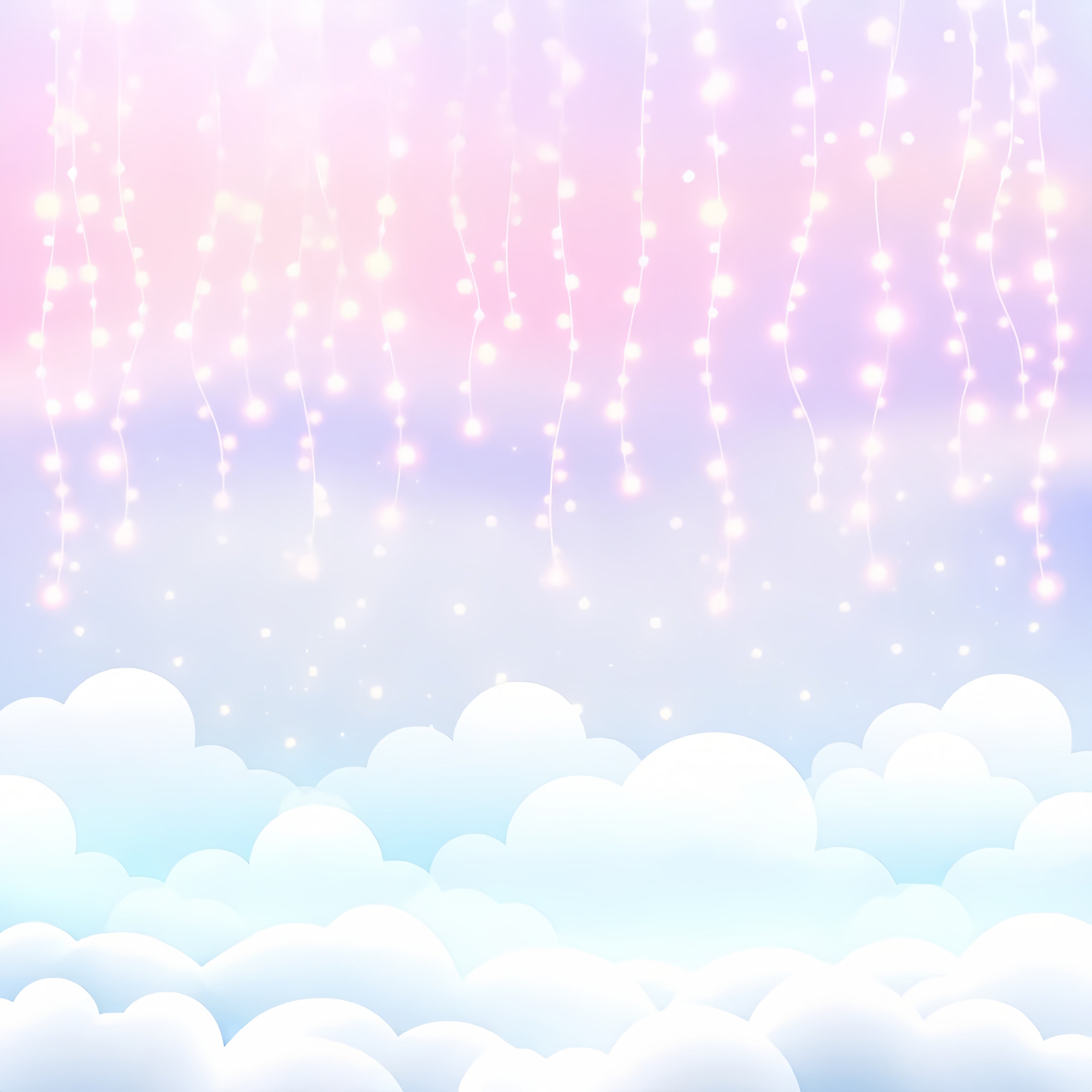 Sky Clouds Backdrop Magical String Lights Backdrop UK LXX1-330