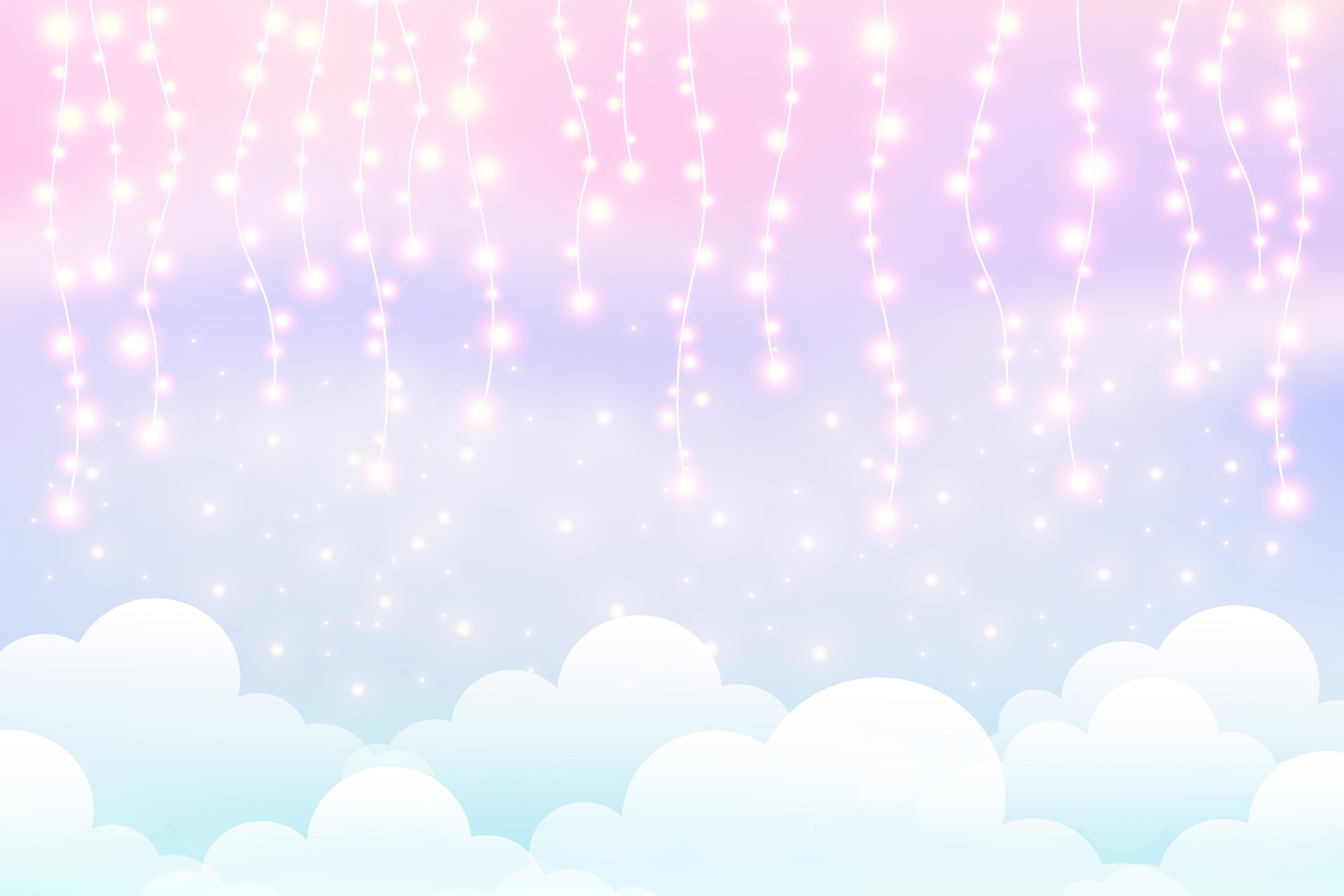 Sky Clouds Backdrop Magical String Lights Backdrop UK LXX1-330