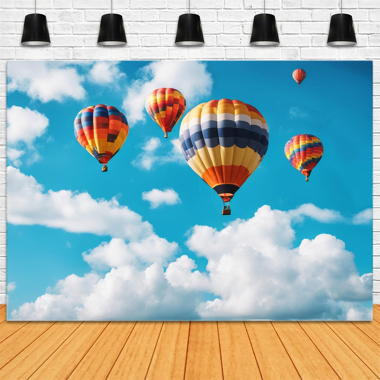 Cloud Backdrop Colorful Adventure Sky Balloon Backdrop UK LXX1-331