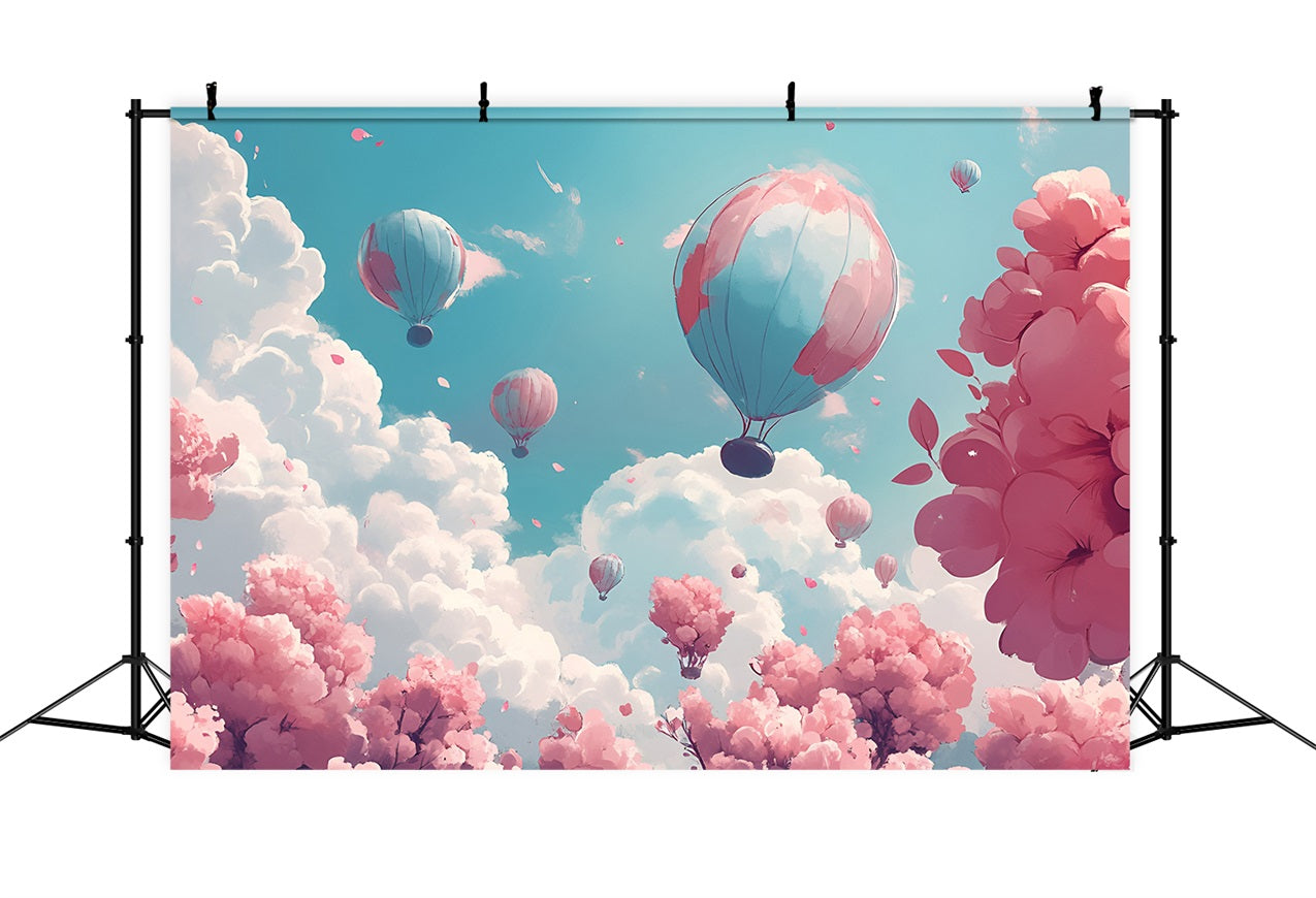 Clouds Backdrop Cherry Blossom Sky Balloon Backdrop UK LXX1-332