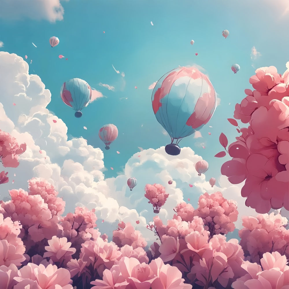 Clouds Backdrop Cherry Blossom Sky Balloon Backdrop UK LXX1-332