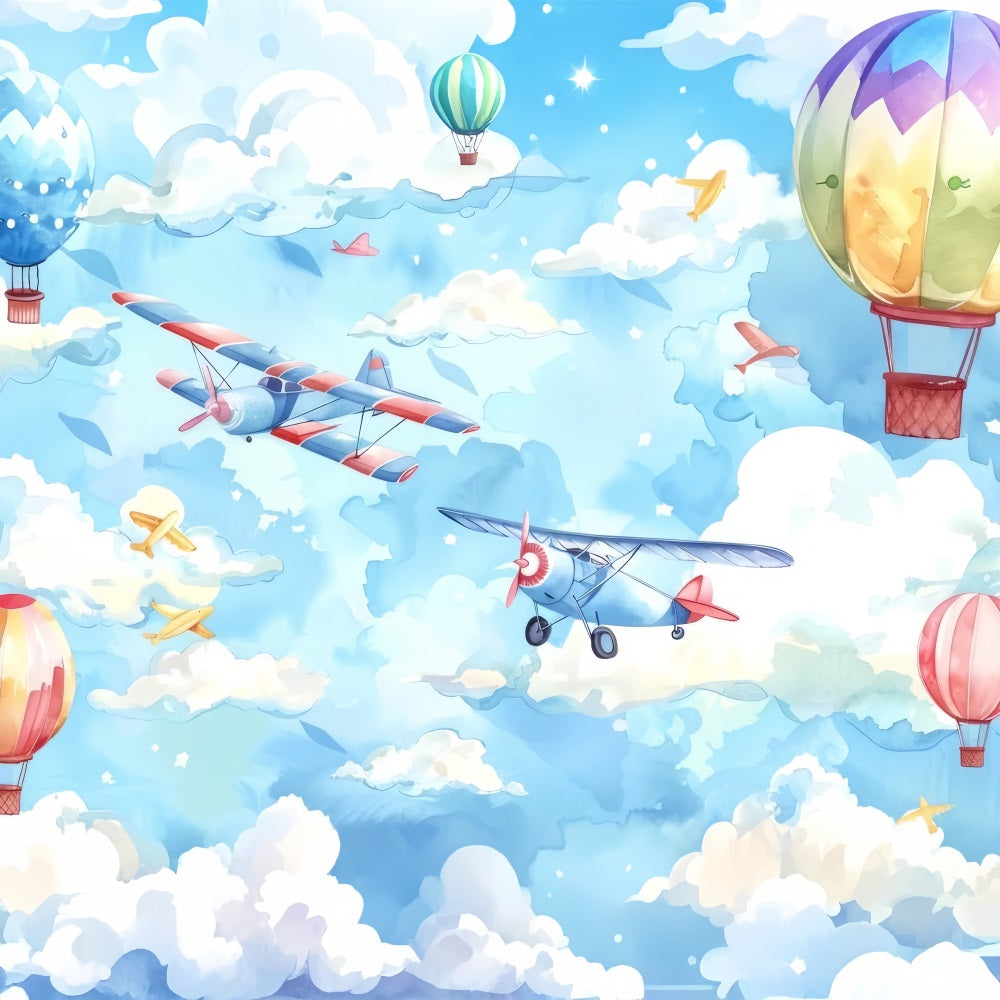 Cloud Backdrops Sky Balloons Planes Backdrop UK LXX1-335