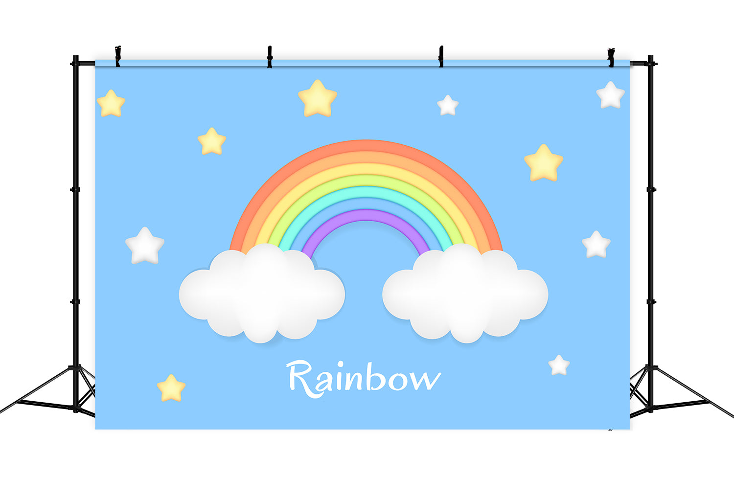 Sky Cloud Backdrop Rainbow Stars Decor Backdrop UK LXX1-338