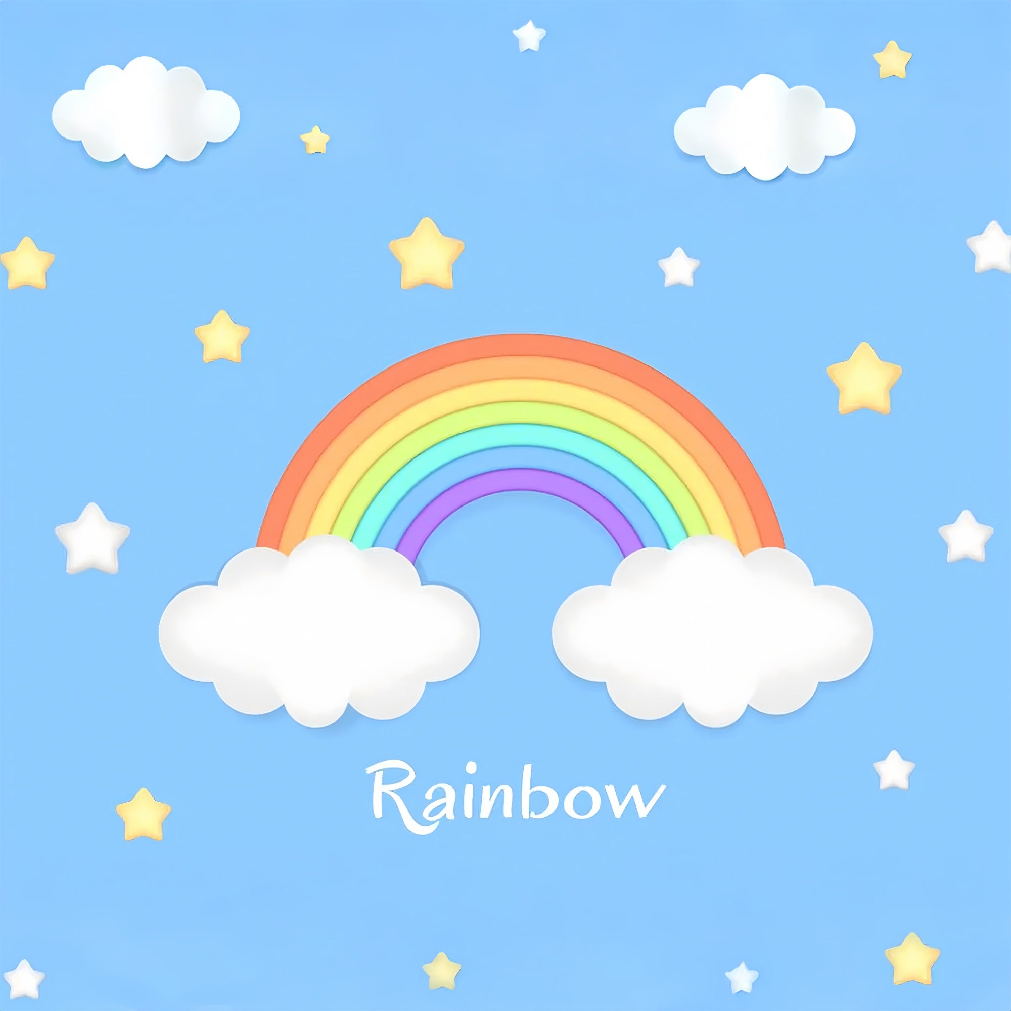 Sky Cloud Backdrop Rainbow Stars Decor Backdrop UK LXX1-338