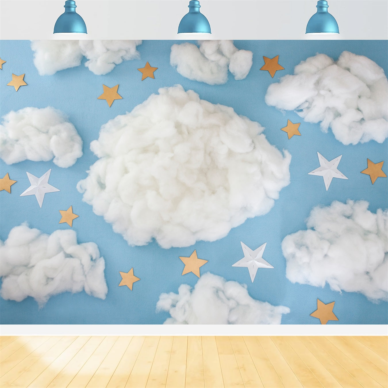 Blue Sky Backdrops Starry Cotton Clouds Backdrop UK LXX1-342