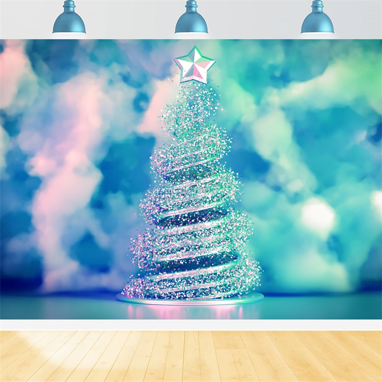 Christmas Sky Backdrop Starry Spiral Tree Backdrop UK LXX1-343