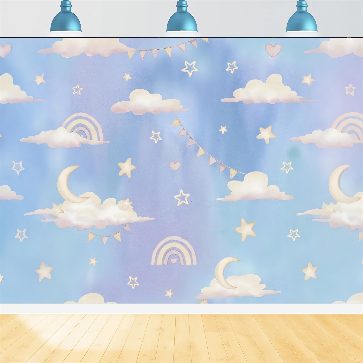 Backdrop Clouds Pastel Starry Night Backdrop UK LXX1-344