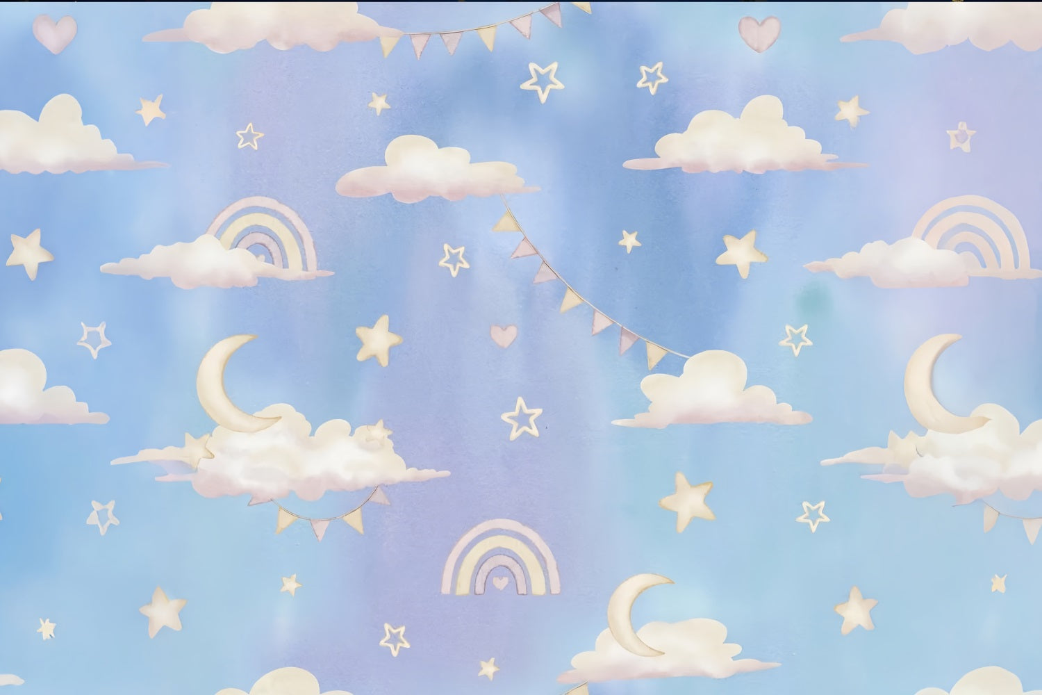 Backdrop Clouds Pastel Starry Night Backdrop UK LXX1-344