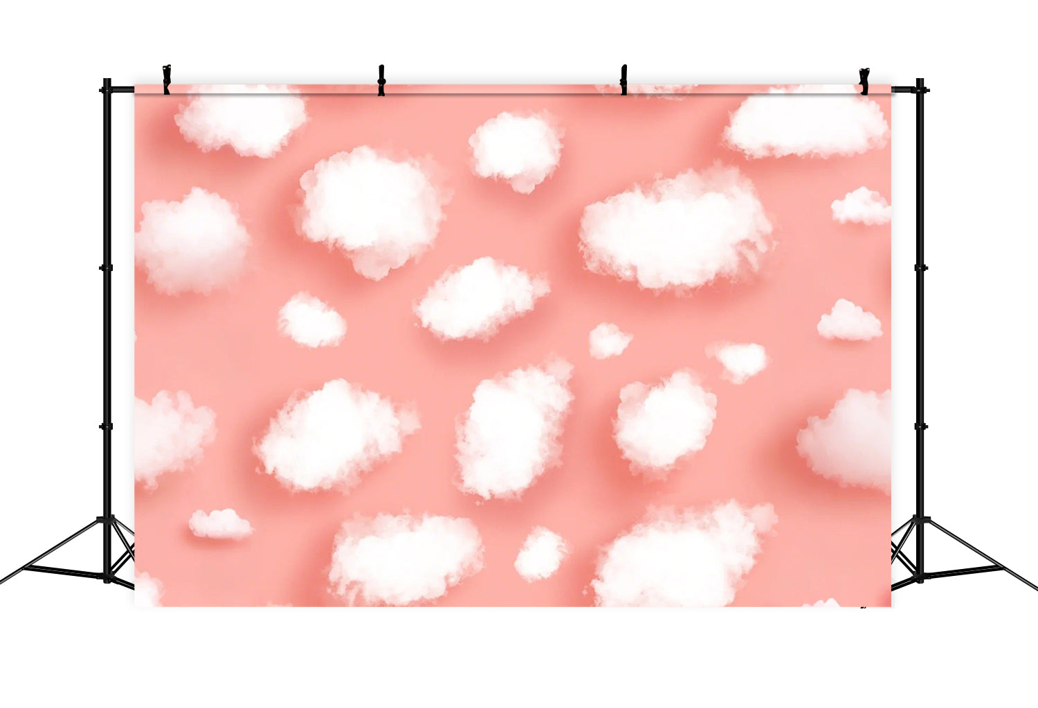 Pink Sky Backdrop White Cloud Fluffy Backdrop UK LXX1-347