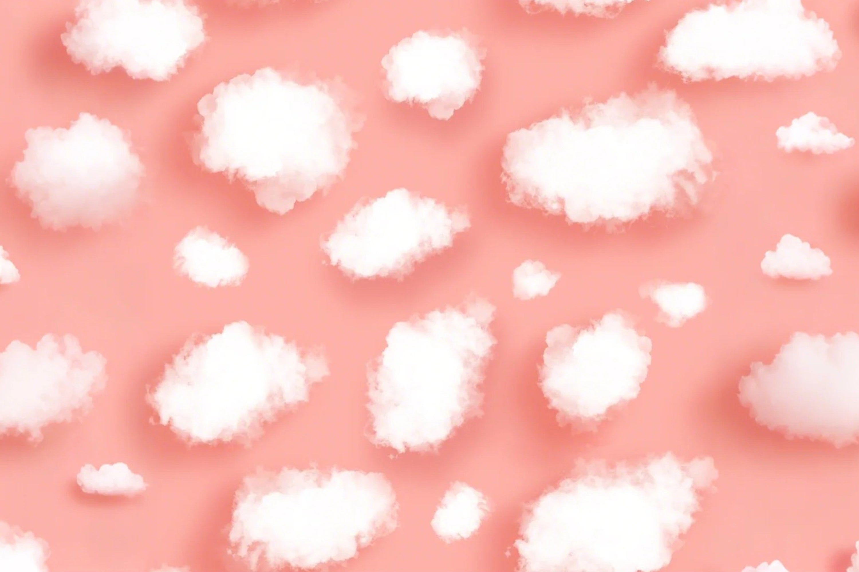 Pink Sky Backdrop White Cloud Fluffy Backdrop UK LXX1-347