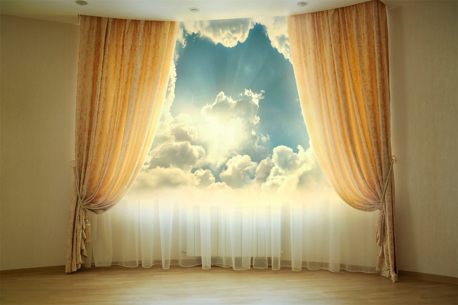 Sky Backdrop Clouds View Luxury Curtains Backdrop UK LXX1-348