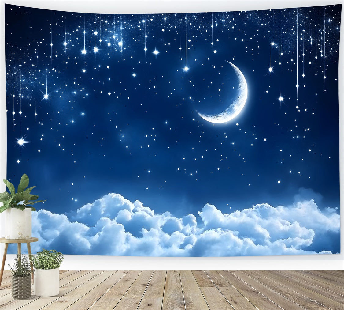 Sky Photography Backdrop Glittering Moon Clouds Backdrop UK LXX1-353