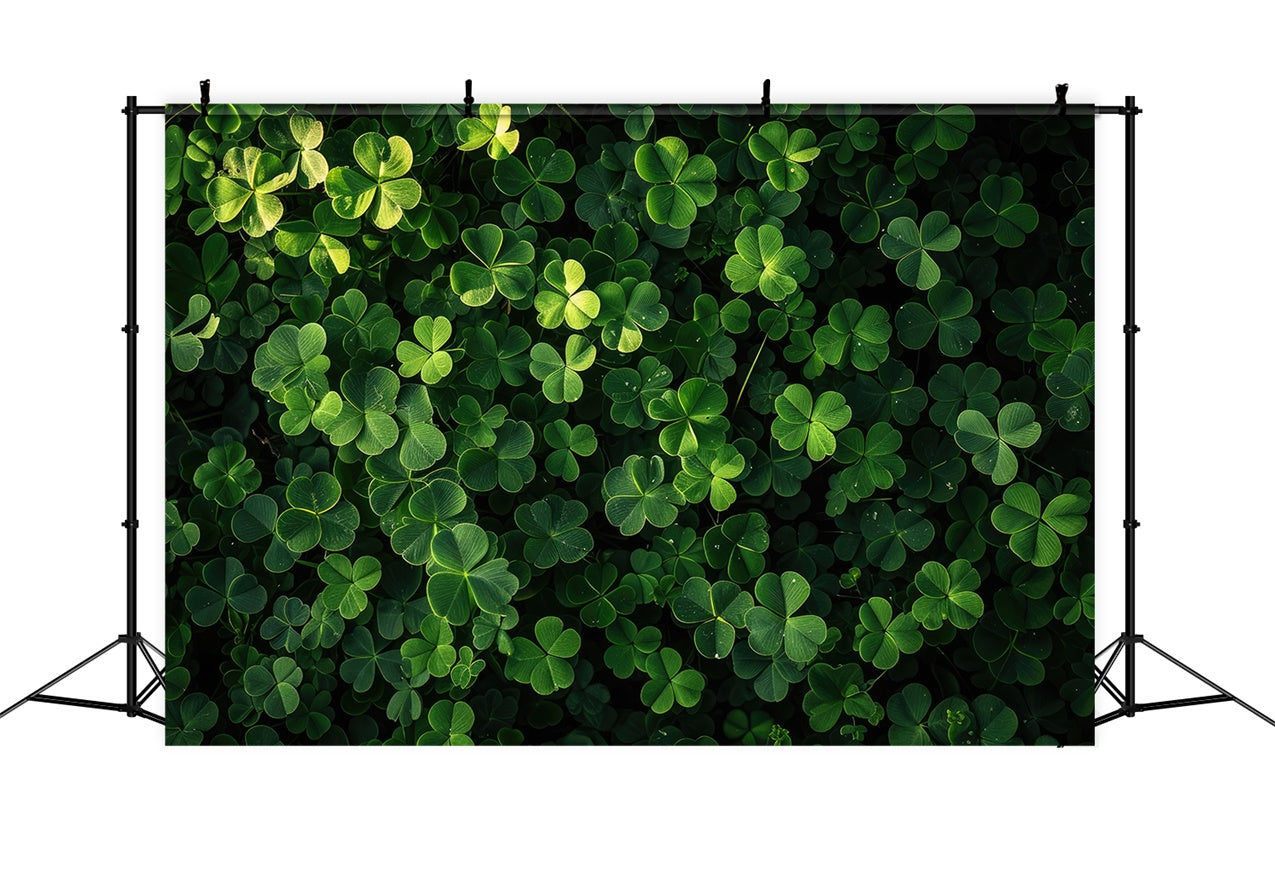 St Patricks Day Backdrop Deep Green Clover Glow Backdrop UK LXX1-36