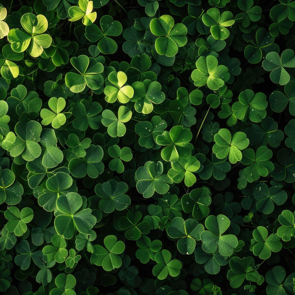 St Patricks Day Backdrop Deep Green Clover Glow Backdrop UK LXX1-36