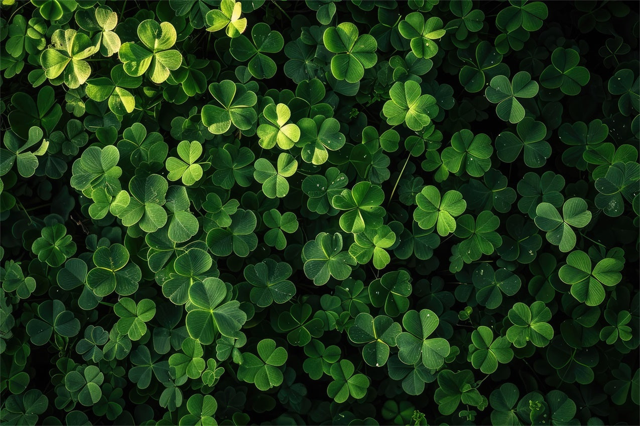 St Patricks Day Backdrop Deep Green Clover Glow Backdrop UK LXX1-36