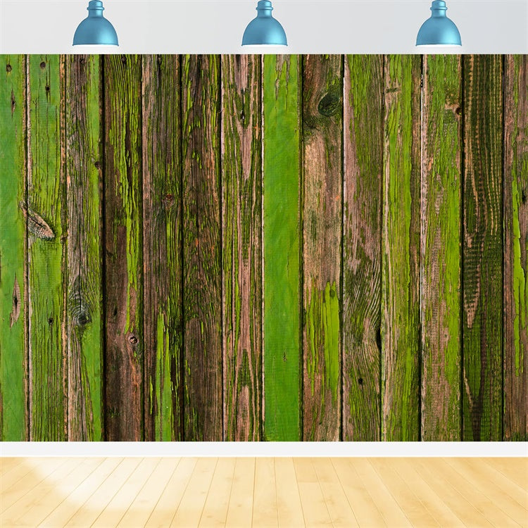 St Patrick's Day Photo Backdrop Rustic Mossy Wooden Backdrop UK LXX1-54