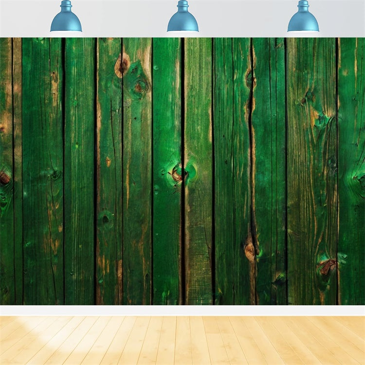 St Patrick's Day Backdrops Vintage Green Wooden Backdrop UK LXX1-55