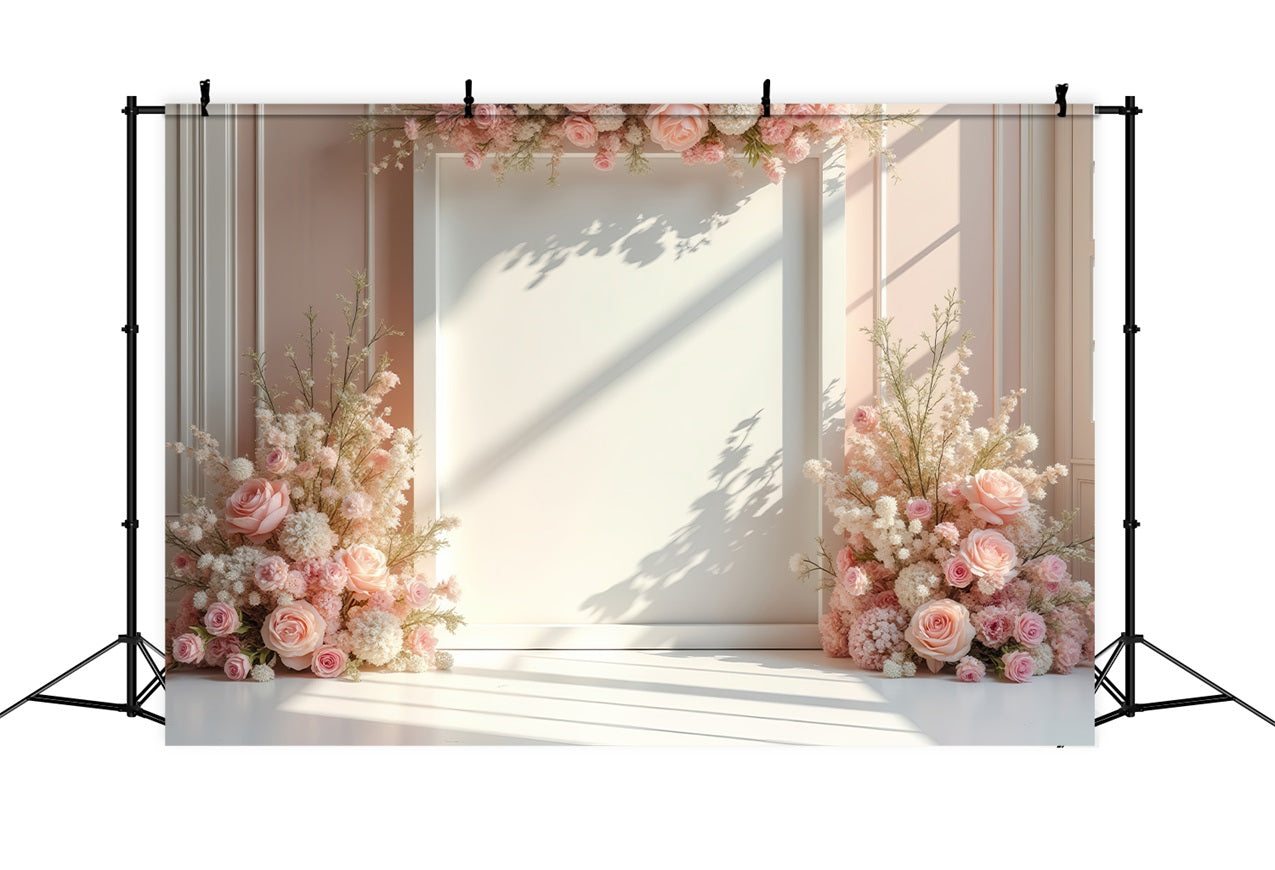 Spring Photography Backdrops Pastel Floral Frame Photography Backdrop UK LXX1-57