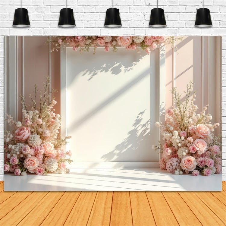 Spring Photography Backdrops Pastel Floral Frame Photography Backdrop UK LXX1-57