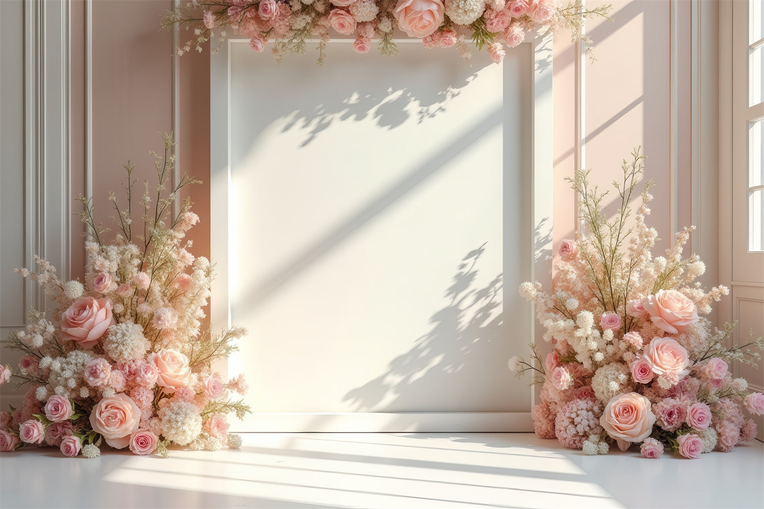 Spring Photography Backdrops Pastel Floral Frame Photography Backdrop UK LXX1-57