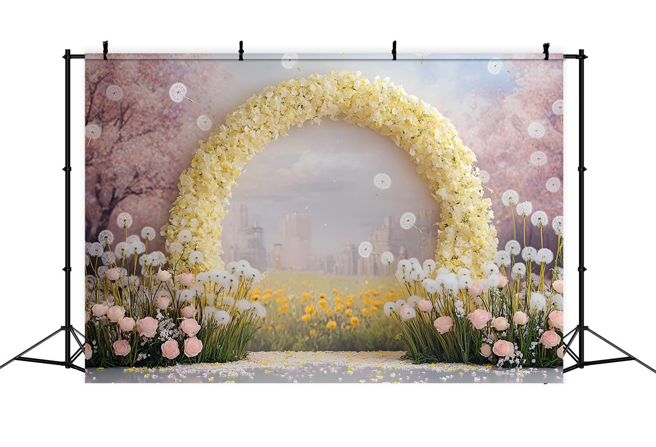 Photography Backdrops Spring Floral Arch Dandelion Backdrop UK LXX1-63