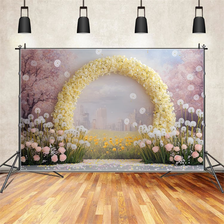 Photography Backdrops Spring Floral Arch Dandelion Backdrop UK LXX1-63