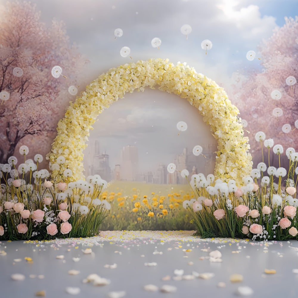 Photography Backdrops Spring Floral Arch Dandelion Backdrop UK LXX1-63