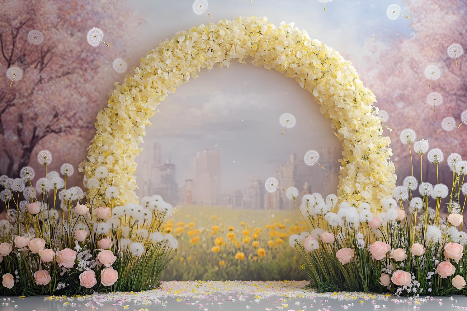 Photography Backdrops Spring Floral Arch Dandelion Backdrop UK LXX1-63