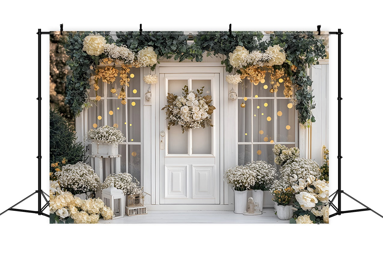 Spring Backdrops Ideas Festive Cottage Floral Display Backdrop UK LXX1-70