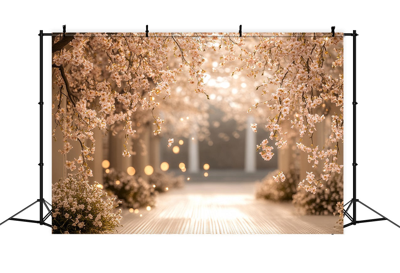 Spring Flower Backdrop Cherry Blossom Pathway Photography Backdrop UK LXX1-72