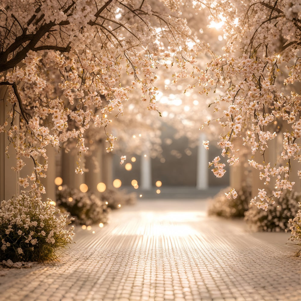 Spring Flower Backdrop Cherry Blossom Pathway Photography Backdrop UK LXX1-72