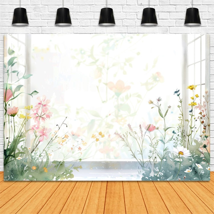 Backdrops For Spring Delicate Flowers Window Backdrop UK LXX1-76