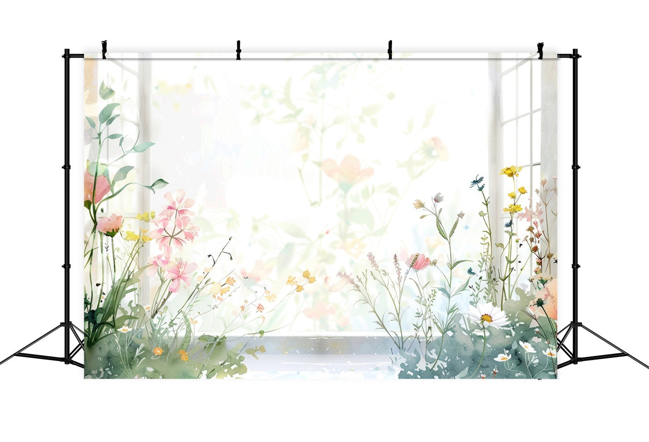 Backdrops For Spring Delicate Flowers Window Backdrop UK LXX1-76