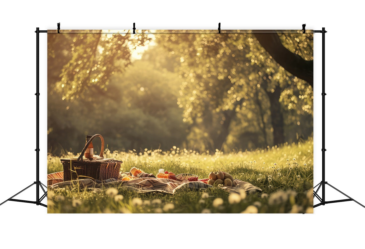 Spring Photo Booth Backdrop Sunny Picnic Scene Grass Backdrop UK LXX1-79