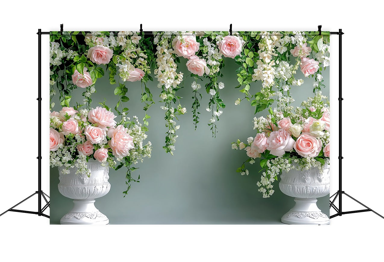 Spring Backdrop Ideas Hanging Florals Urn Decor Backdrop UK LXX1-9