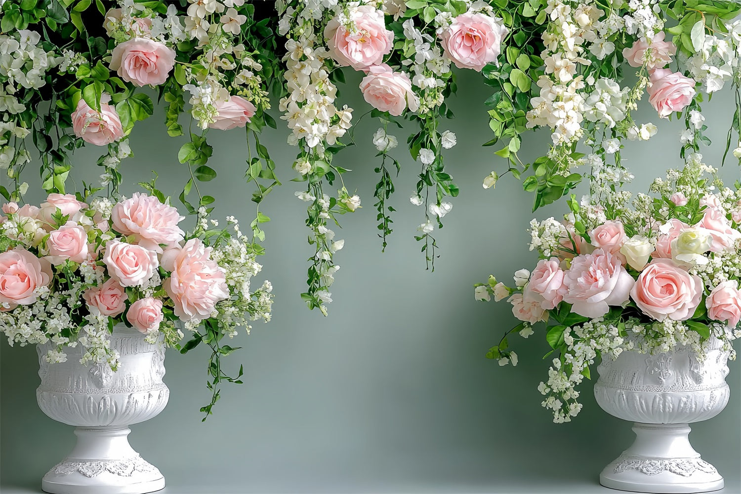 Spring Backdrop Ideas Hanging Florals Urn Decor Backdrop UK LXX1-9