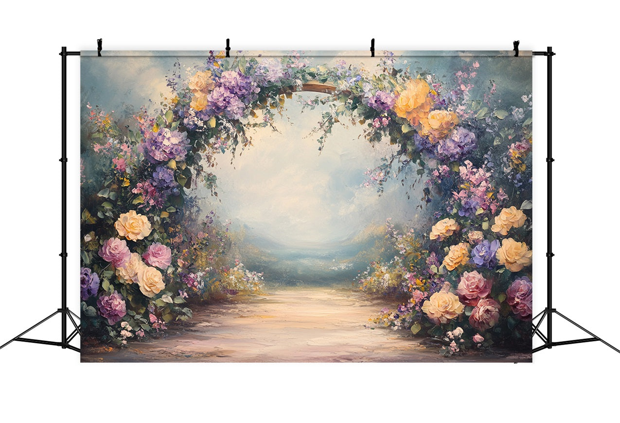 Spring Backdrops Photography Floral Archway Pastel Backdrop UK LXX1-91