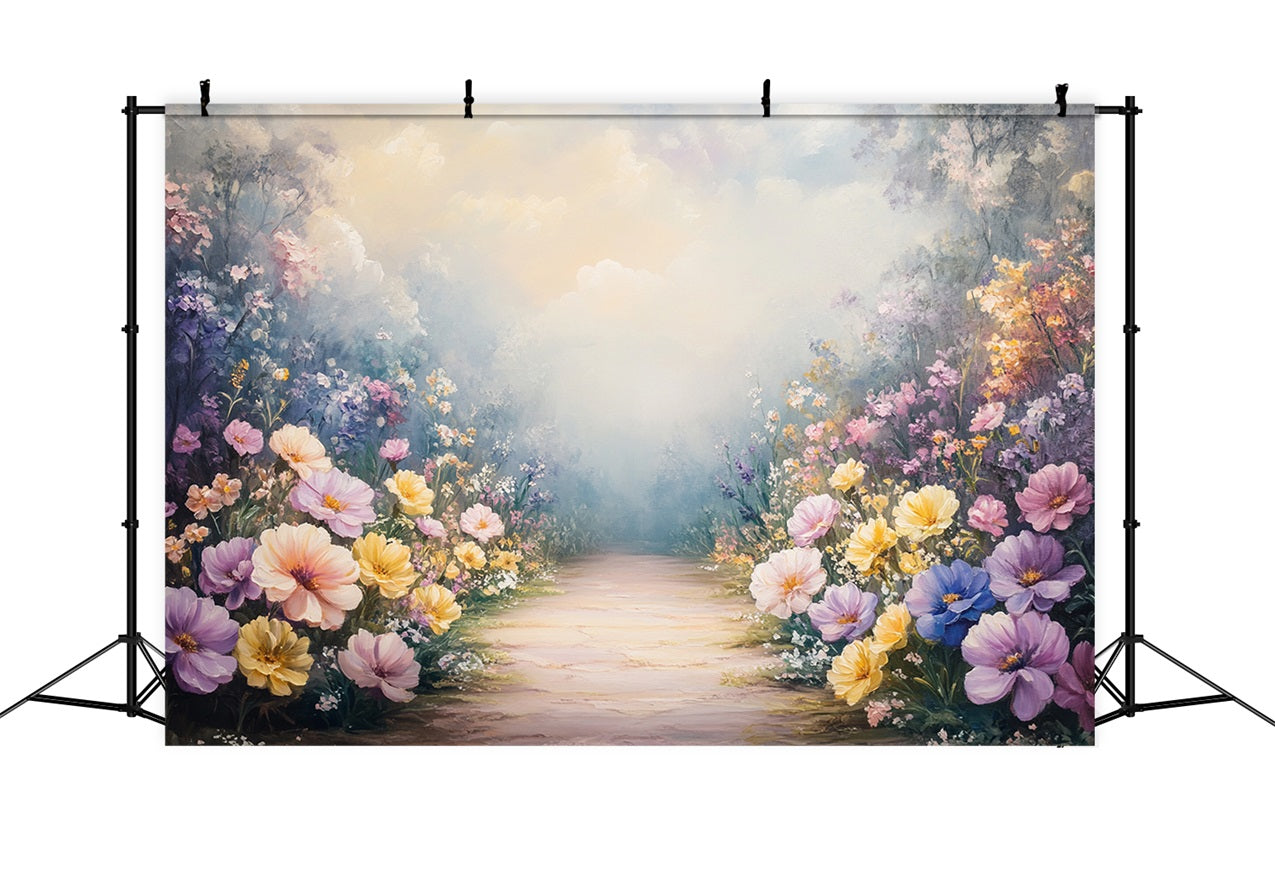 Spring Backdrop Flowers Dreamy Wildflower Path Backdrop UK LXX1-92