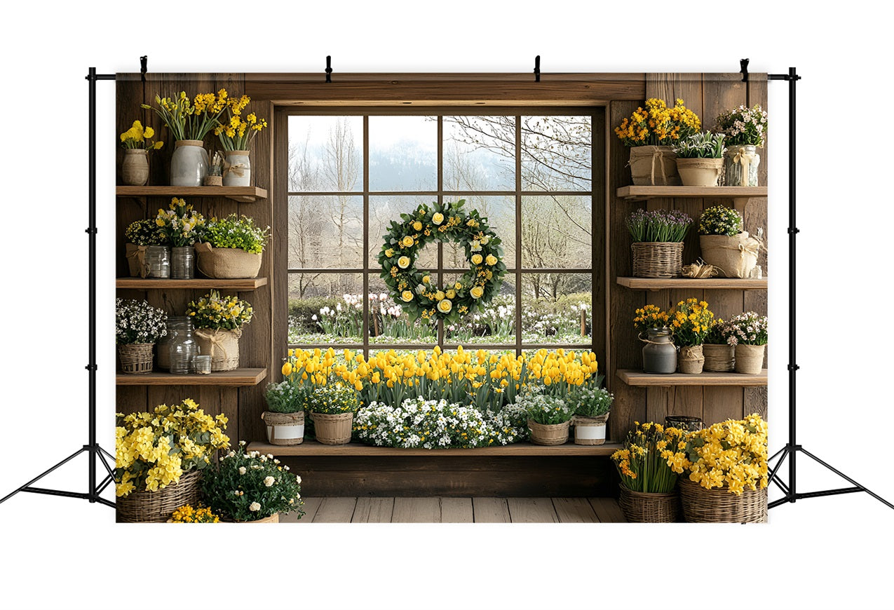 Backdrops For Spring Floral Window Scene Backdrop UK LXX1-94