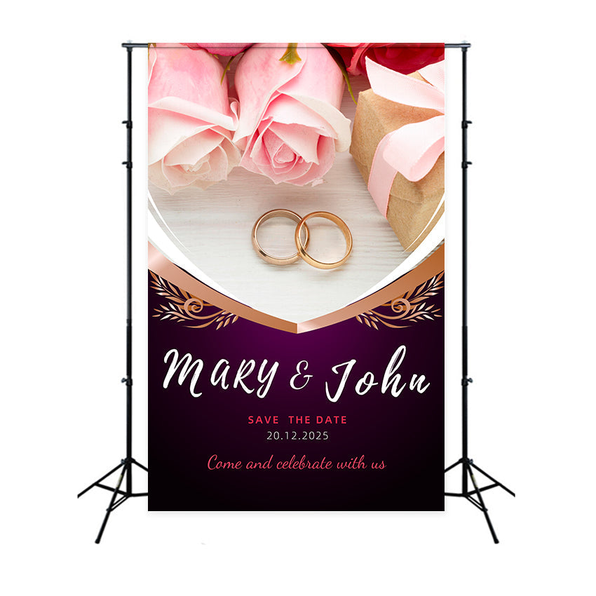 Wedding Backdrop Ideas Charming Pink Rose Ring Bliss Backdrop UK LXX2-134