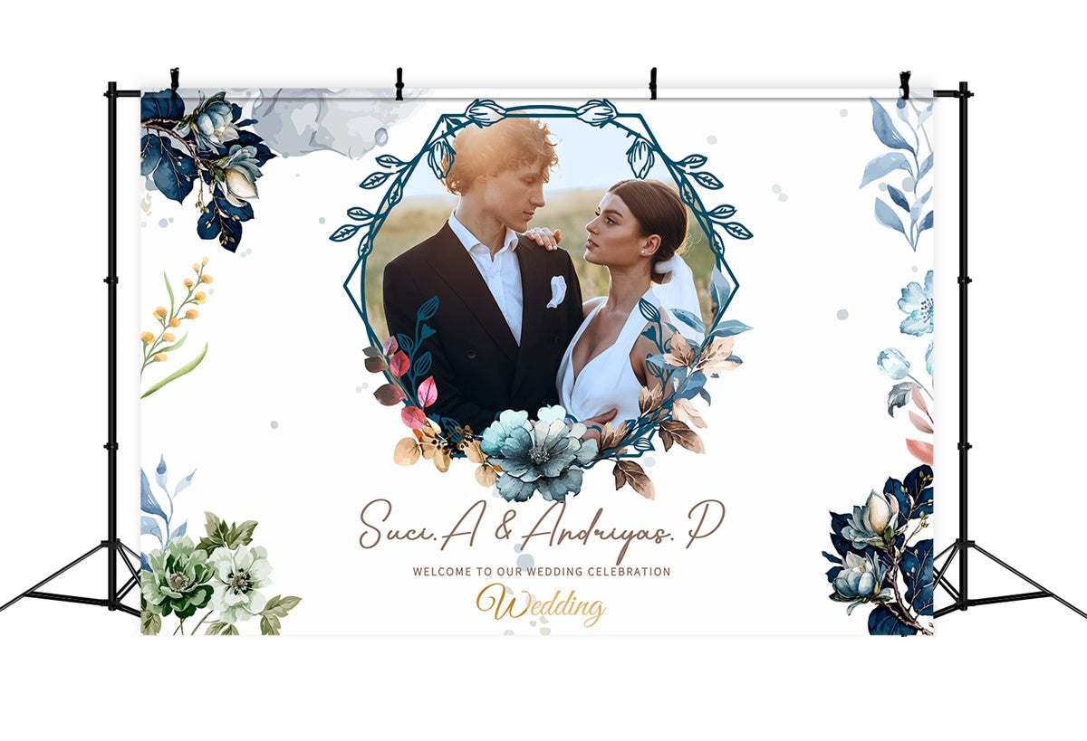 Personalized Backdrop Wedding Timeless Romantic Floral Backdrop UK LXX2-137