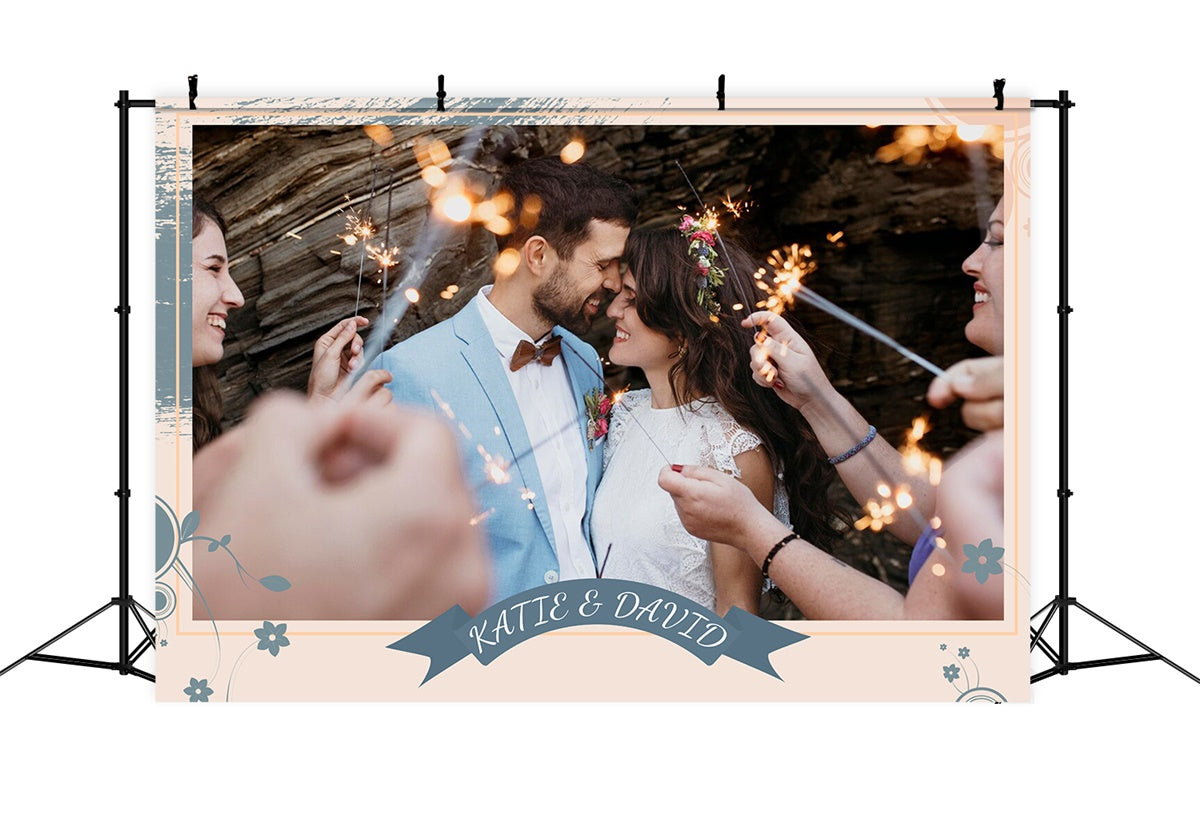 Customized Wedding Backdrop Joyful Firework Sparkle Bliss Backdrop UK LXX2-140