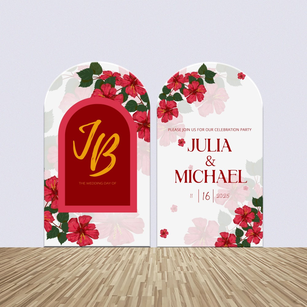 Personalized Wedding Backdrop Vibrant Floral Party Backdrop Kit UK LXX2-156